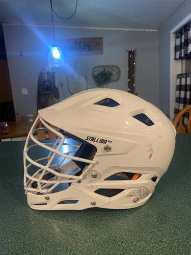 White Adult Player's STX Stallion 650 Helmet