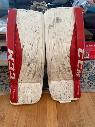 Red Intermediate 31" CCM Premier R1.9  Goalie Leg Pads