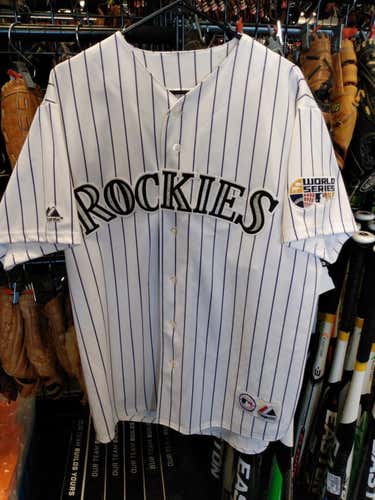 Used Majestic Rockies Lg Athletic Apparel Short Sleeve