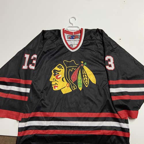 Black Adult Large Chicago Blackhawks Starter  Jersey