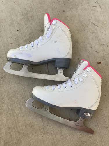 White Used Riedell Figure Skates Size 13