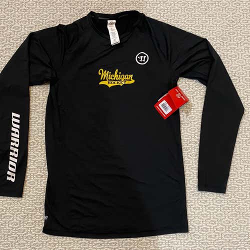 NWT Pro Stock Team Issue Michigan Hockey Warrior Compression Shirt Large Black Pro return