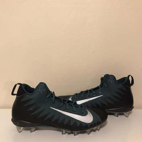 Nike Alpha Menace Pro Mid Dark Green Black Men Football Cleats Size 13.5
