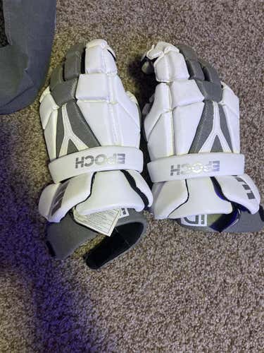 White Used Player's Epoch ID 12" Lacrosse Gloves