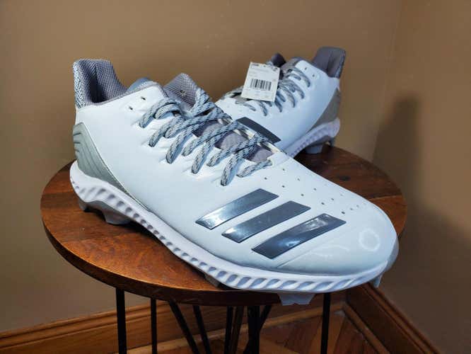 Adidas Icon Bounce TPU Men’s Molded Baseball Cleats White/Grey AQ0138 Size 11