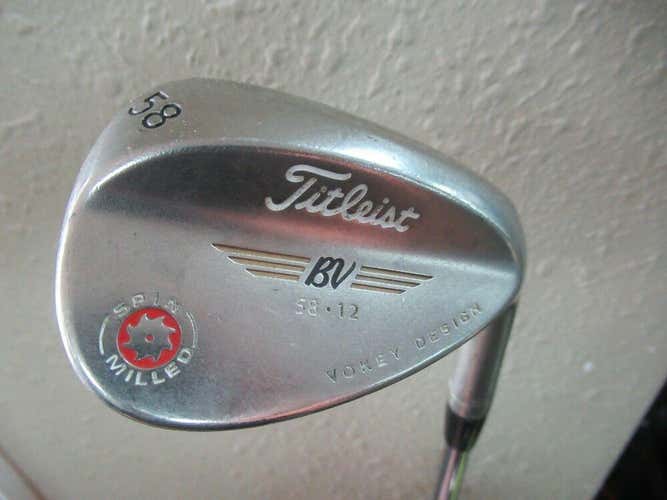 TITLEIST VOKEY SPIN MILLED 58* LOB WEDGE FACTORY WEDGE FLEX STEEL NEW GRIP