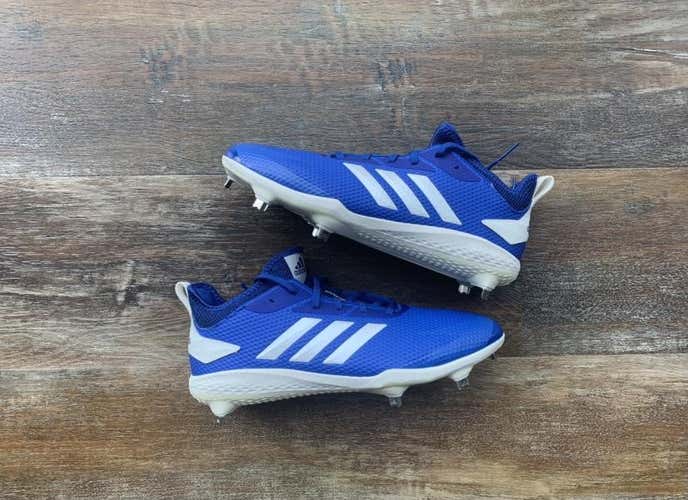 Adidas Afterburner V Metal Men’s Baseball Cleats  Size 10.5  Blue/White   “New”