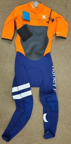 New $250 Men's Hurley Fusion 202 Wetsuit 2/2MM Short Sleeve Fullsuit Blue XS