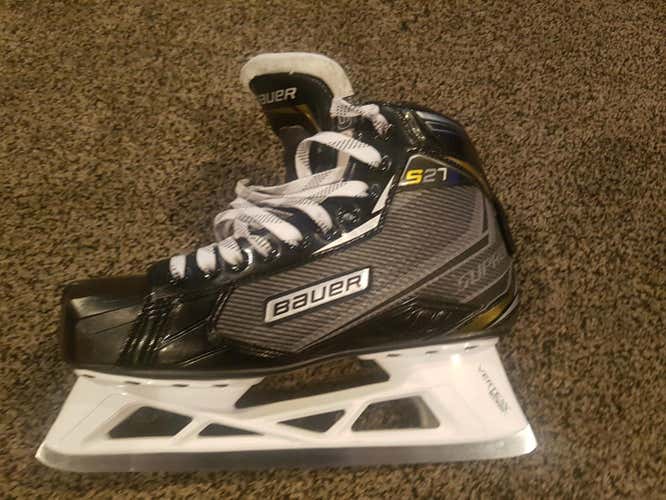 Used Senior Bauer Supreme S27 Hockey Goalie Skates Regular Width Size 9.5