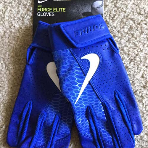 Blue XL Nike Force Elite Batting Gloves