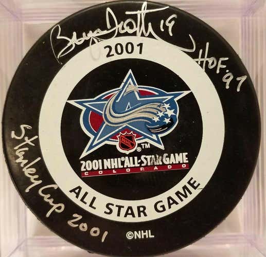 BRYAN TROTTIER SIGNED Colorado Avalanche 2001 STANLEY CUP NHL All-Star GAME PUCK