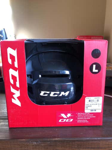 Black New Large CCM Vector V08 Helmet