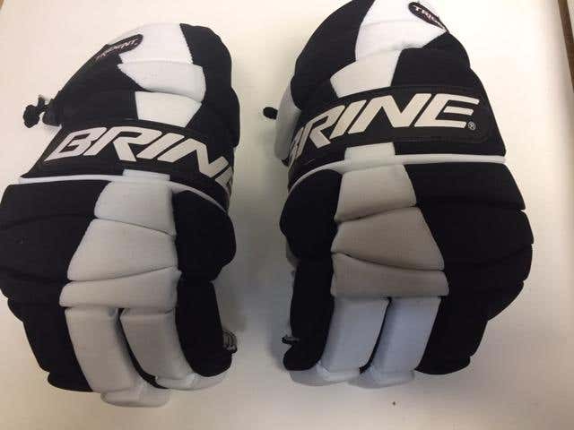 Black New Brine Trident Lacrosse Gloves 13"