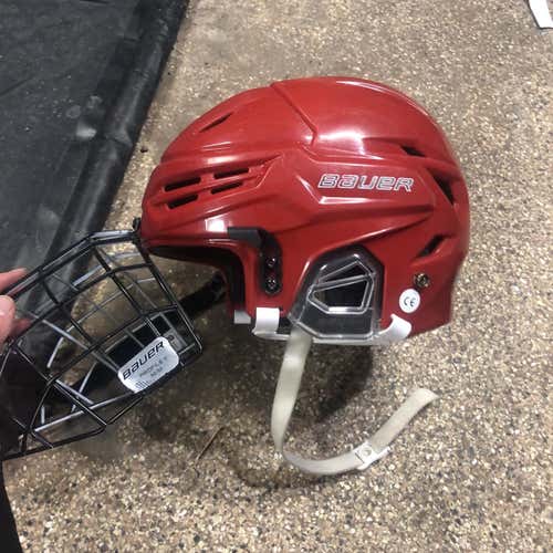 Red Used Medium Bauer Re-Akt Helmet
