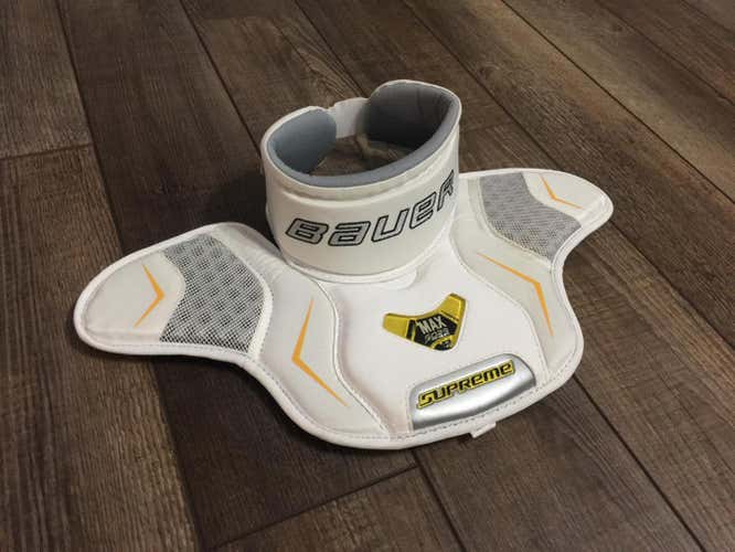 Bauer Supreme Max Hockey Goalie Neck Guard Throat Protector Pad Senior White