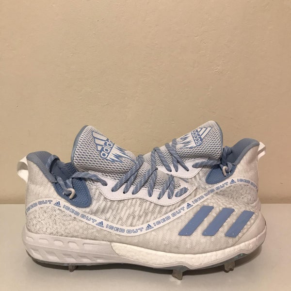 Adidas Icon Boost Iced Out White/Light Blue Men Baseball Cleats Size 13