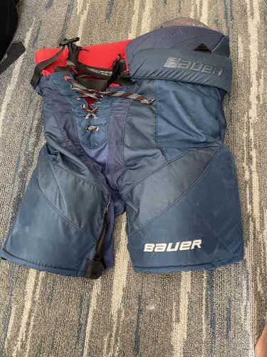 Blue Used Senior Medium Bauer Vapor 1X Hockey Pants