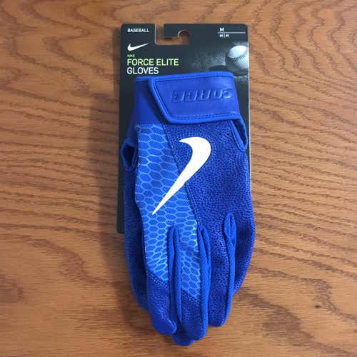Blue New Medium Nike Force Elite Batting Gloves
