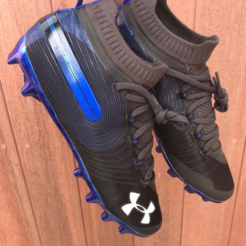New Size 11.5 Under Armour Spotlight Cleats Chrome Bottom Blue