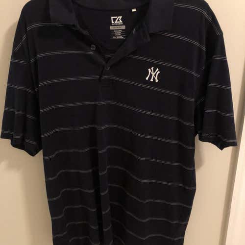 NY Yankees Logo’d Golf Shirt (Cutter & Buck) - Men’s Large / Black