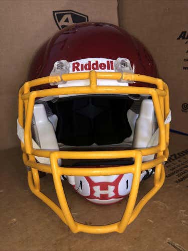 USED RIDDELL SPEED ADULT FOOTBALL HELMET - LARGE - PEARL CARDINAL