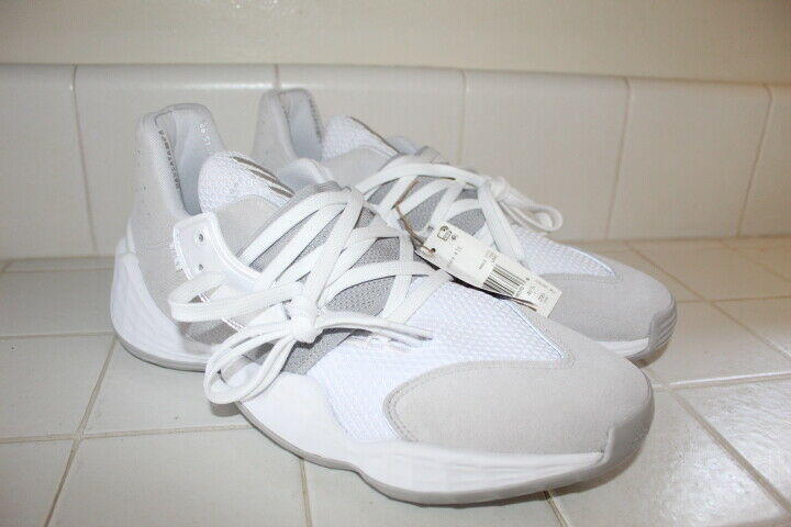 ADIDAS JAMES HARDEN VOL 4 IV WHITE/GREY BASKETBALL SHOES SIZE 12 12.0 BRAND NEW GCA JH GHOST JORDAN