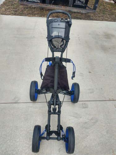 TGW Tour 4 Wheel Collapsable Push Golf Cart Black/Blue