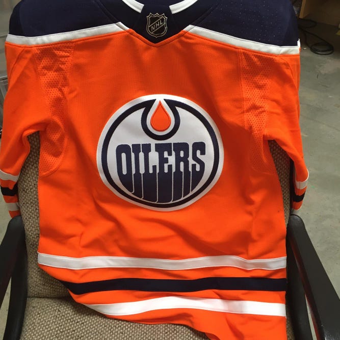 Edmonton Oilers Home Orange Adult Size 46 Adidas Jersey NWT