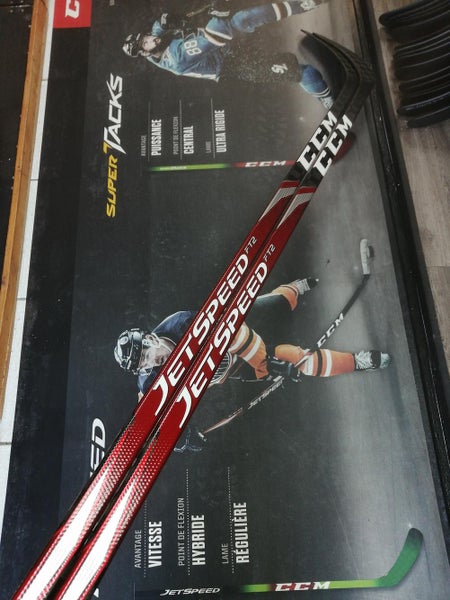 2 Pack | PM9 | 75 Flex | New CCM JetSpeed FT2 RH Hockey Stick Heel Pattern Pro Stock