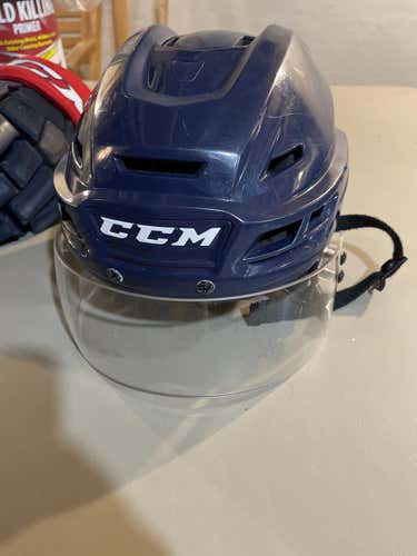 Blue Used Medium CCM Resistance Helmet Pro Stock