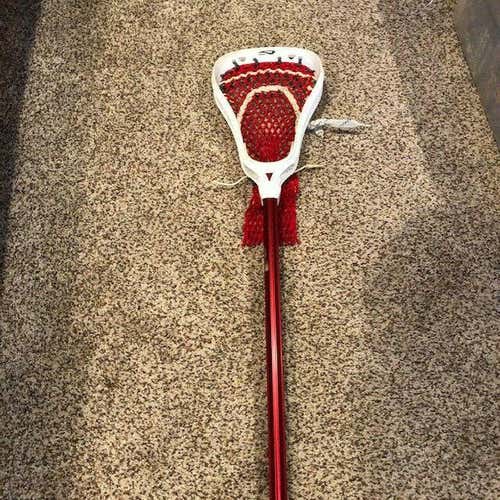 Brine Boys/Mens F10 Power Grip Lacrosse Stick - Used. Red (needs endcap) 41 in