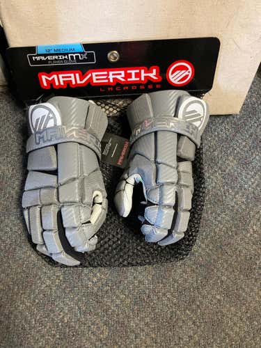 Gray New Player's Maverik MX Lacrosse Gloves 12"