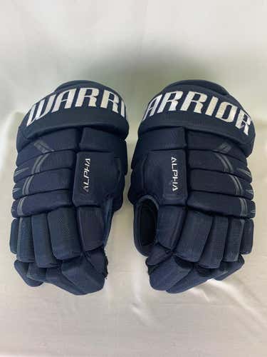 Navy Used Senior Warrior Alpha DX3 Gloves 14"-Greenville Swamp Rabbits ECHL