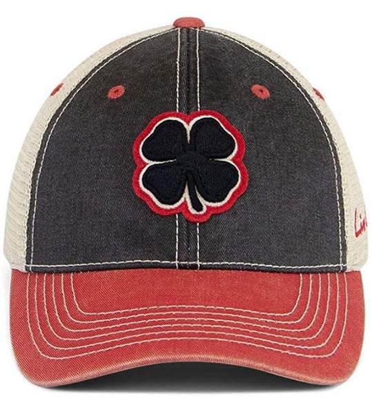 Black Clover Two Tone Vintage 4 Adjustable Black/Red Bill/Stone Mesh