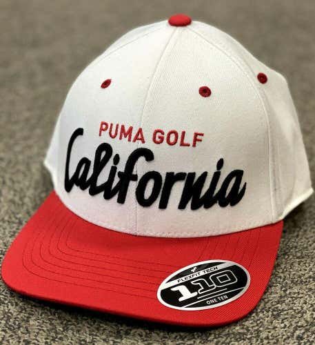 Puma Golf California Script Flexfit Tech 110 Snapback Hat Cap New #30837