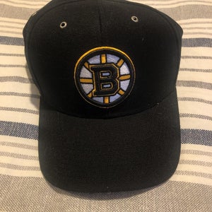 Boston Bruins Leather Strapback Hat