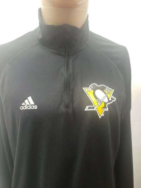 Pittsburgh Penguins Adidas Climalite Ultimate Tee 1/4 Zip Pullover L NHL