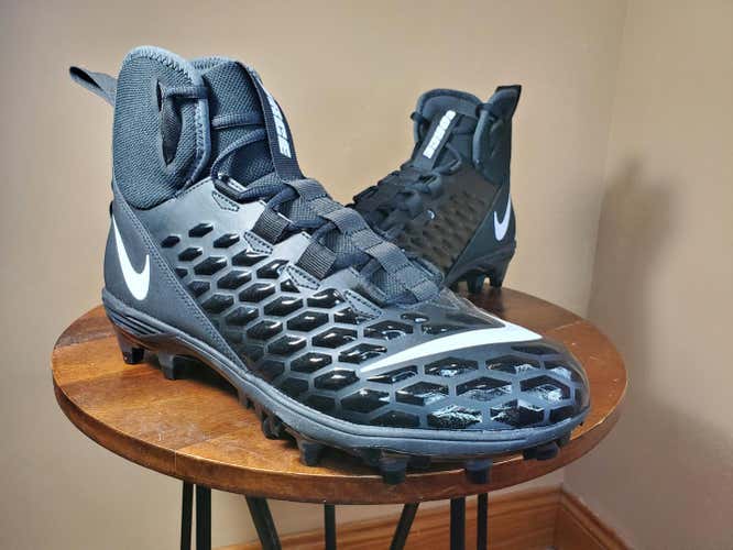 Nike Force Savage Varsity 2 BLACK/WHITE Football Cleats AQ8155-001 Size 10