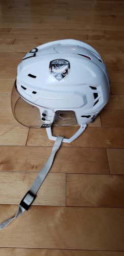 White Used Medium CCM Resistance Helmet Pro Stock