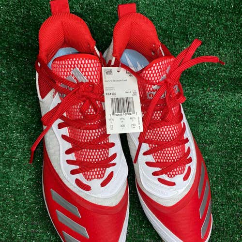 Red Size 12 Adidas Icon V Bounce Iced Out Baseball Cleats