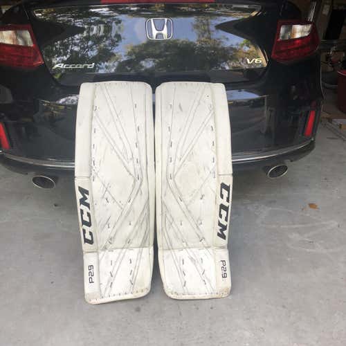 White Senior 34" CCM Premier P2.9 Goalie Leg Pads