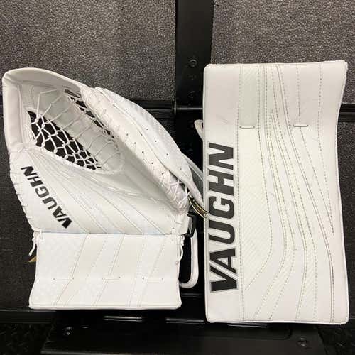 Senior Goalie Glove & Blocker Set • VAUGHN Ventus SLR Pro • 70 Break • White Weave