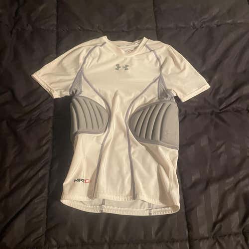 White Youth XL Under Armour Padded Shirt