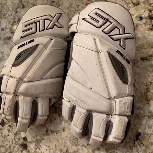 White Used Player's STX Stallion 500 13" Lacrosse Gloves