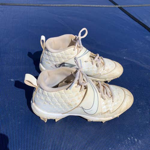 White Kid's Molded Cleats High Top