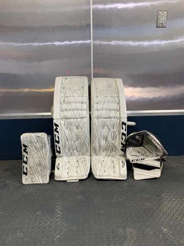 White Senior 34" Regular Extreme Flex 3.9 Goalie Full Set