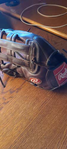 Brown Used High School/College Rawlings Left Hand Throw Outfield Gold Glove Baseball Glove 12.5"