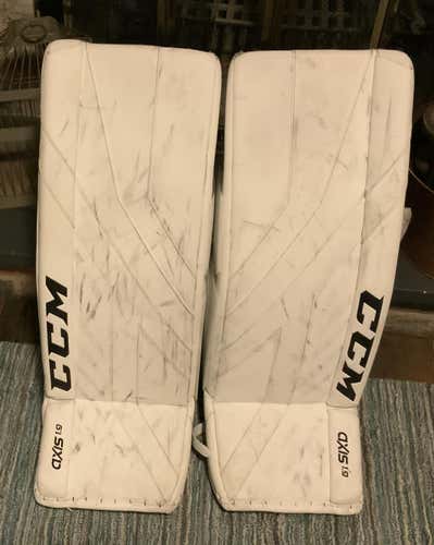 White Used Senior 33" CCM Axis 1.9 Goalie Leg Pads