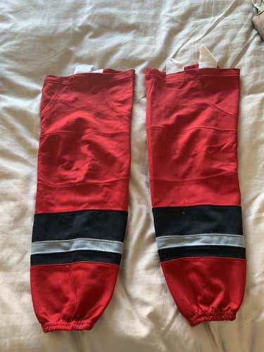 Red Black Grey Adult Hockey Socks