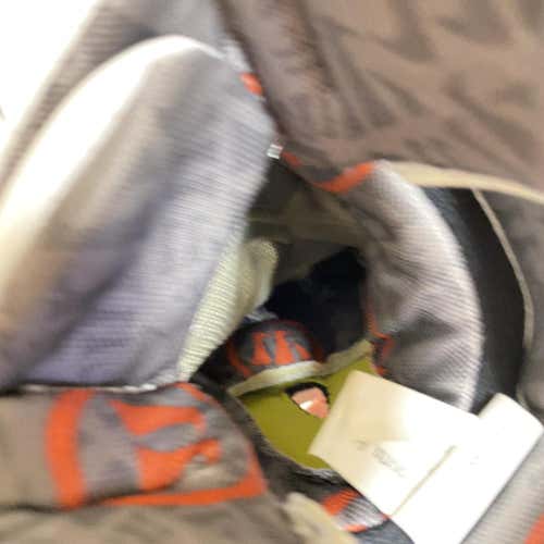 White Used Player's Warrior Burn Pro 14" Lacrosse Gloves